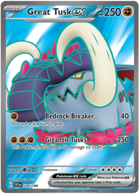 Great Tusk EX 230/198 Full Art Secret Rare
